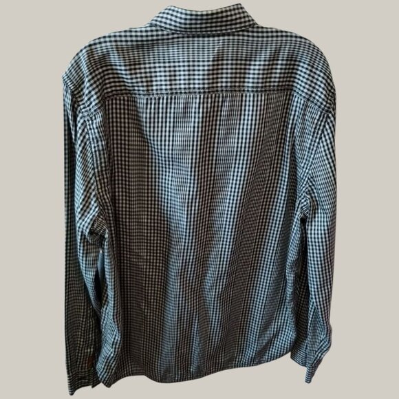Seven For All Mankind Mens Gingham Button-Up Shirt Blk/Wht Large - Picture 2 of 14
